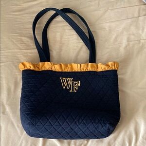 Black and Gold Wake Forest University Quilted Tote Bag